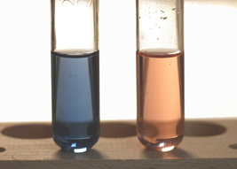 test tube A and B colors